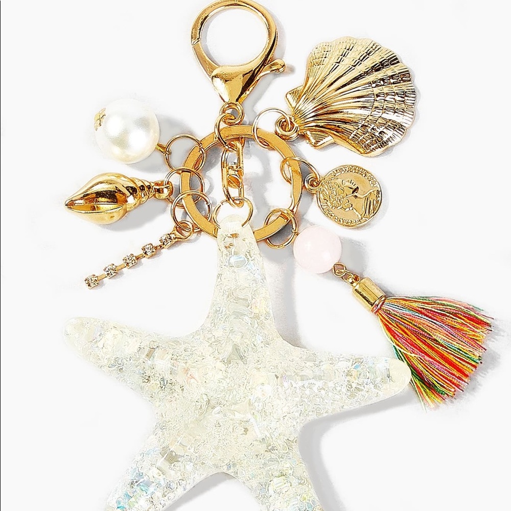 Starfish & Shell & Tassel Charm Keychain